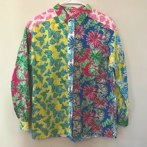 Lilly Pulitzer white label patch shirt M 8-10